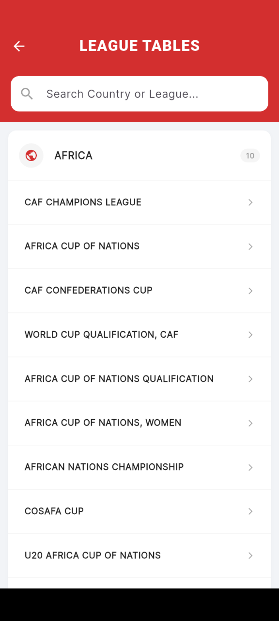 Live Scores & Tables